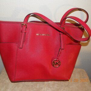 Michael Kors Large Leather Eye Catching Red Bag